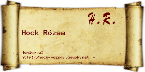 Hock Rózsa névjegykártya